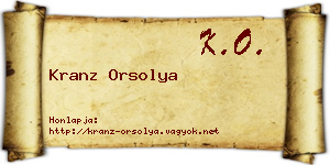 Kranz Orsolya névjegykártya